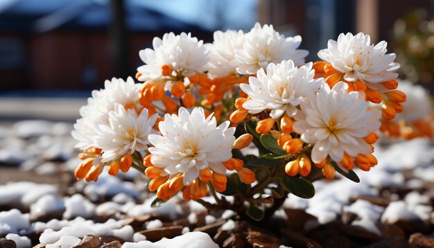 Zdjęcie Żywy bukiet wielobarwnych kwiatów przynosi piękno natury generowane przez sztuczną inteligencję