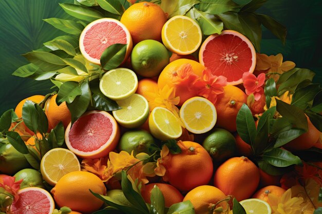 Żywy citrus Splendor Tropikalny i zdrowy rozkosz na pastelnej doskonałości