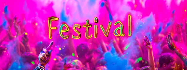 Żywy festiwal Holi Kolory Eksplozja z pozdrowieniami