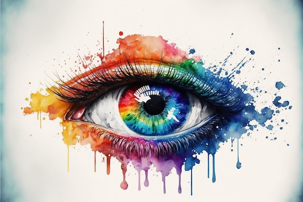 Żywy kolor oka w kreatywnej nowoczesnej abstrakcyjnej grafice