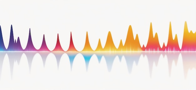 Żywy krajobraz dźwiękowy Kolorowe sylwetki fal dźwiękowych