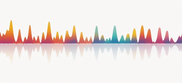 Zdjęcie Żywy krajobraz dźwiękowy kolorowe sylwetki fal dźwiękowych