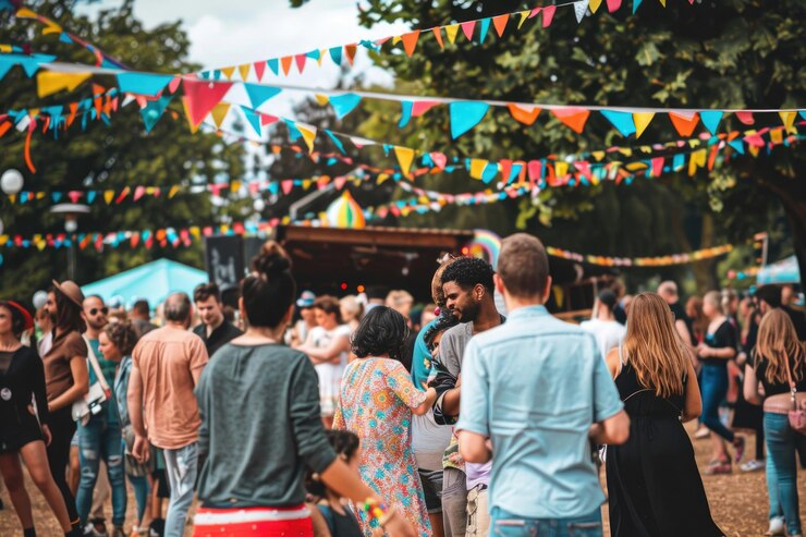 Zdjęcie żywy letni festiwal na świeżym powietrzu
