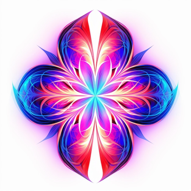 Żywy neon psychedeliczny kwiat symboliczna sztuka religijna