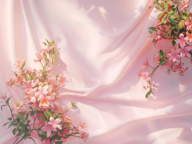 Żywy różowy kwiat wystawiony na pasującej różowej tkaninie