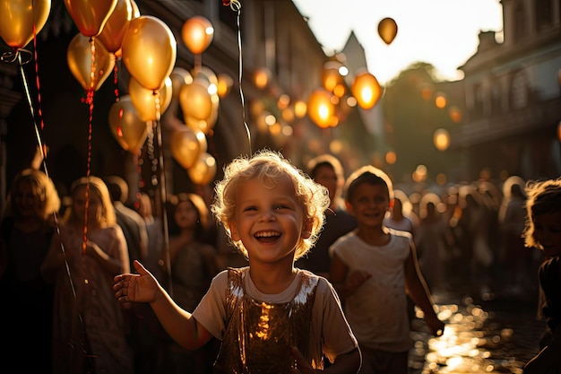 Żywy rynek świętuje Eid al-Fitr po Ramadanie generatywne IA