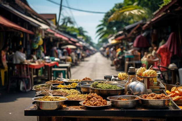 Żywy, tradycyjny rynek indonezyjski, generatywna sztuczna inteligencja