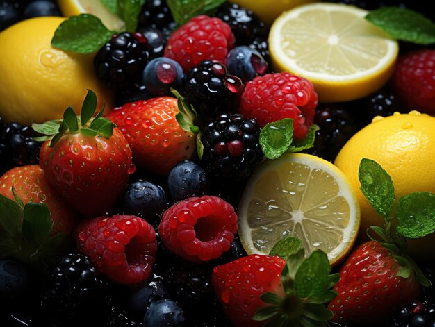 Żywy zbiór zdrowych owoców