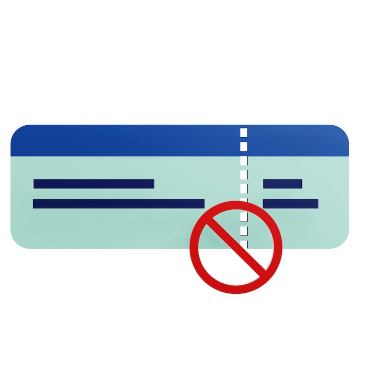 PSD 3 d illustration of cancel ticket