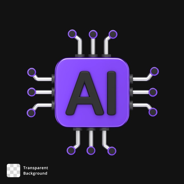 3D AI Processor Chip Illustration