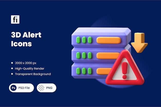 3D Alert Icons for System Notifications