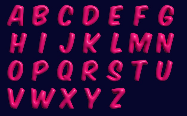 3D Alphabet Pink Inflatable Letters Space Design Outer Space Galactic Alphabet