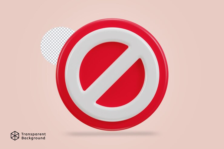 PSD 3d banned symbol vector icon illustration