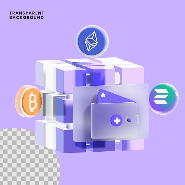 3d blockchain render for website