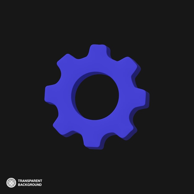 3D Blue Gear Icon