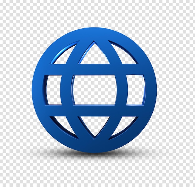 3D Blue Globe Icon