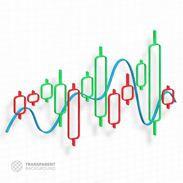 3d candlesticks trade forex charts graph analysis finance banking infographics blues isolate no bg