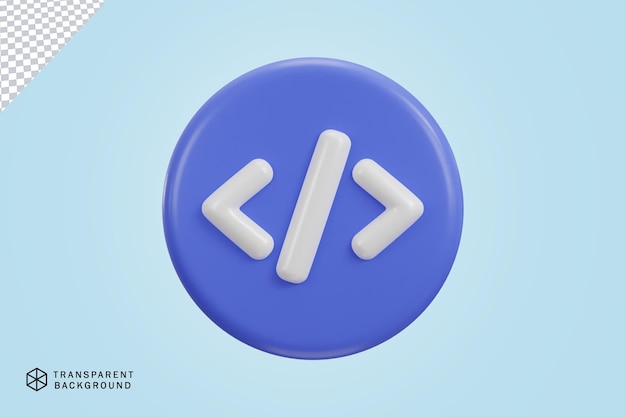 3d coding icon symbol of programming software and web development concept