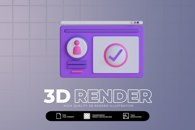 3d concept illustration safety security login user web interface icon