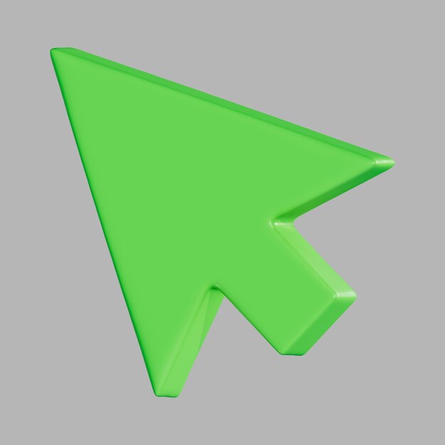 3D Cursor Mouse Arrow White