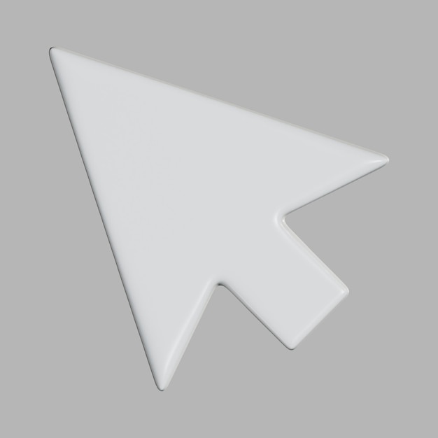 3D Cursor Mouse Arrow White