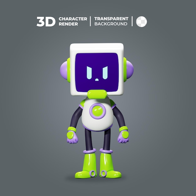 3D Cute Angry Robot