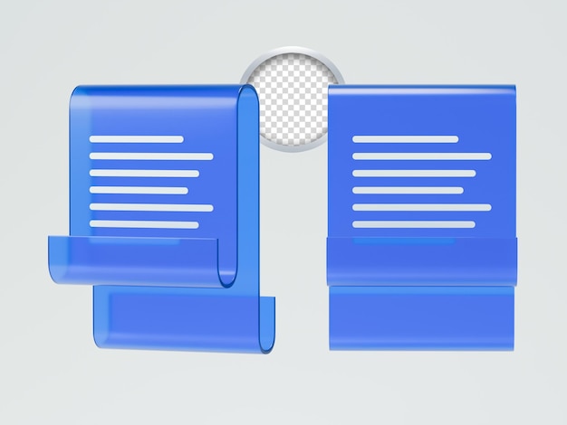 3d data management and paper document icons