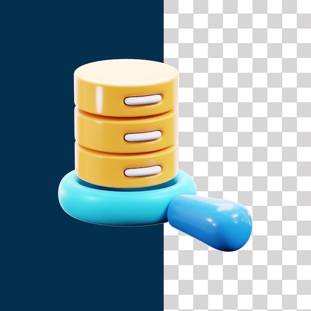 3D Database Analysis Illustration