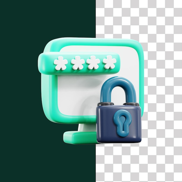 3D Desktop Lock Icon