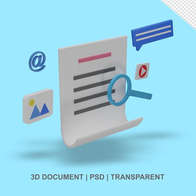 3d document paper transparent no background