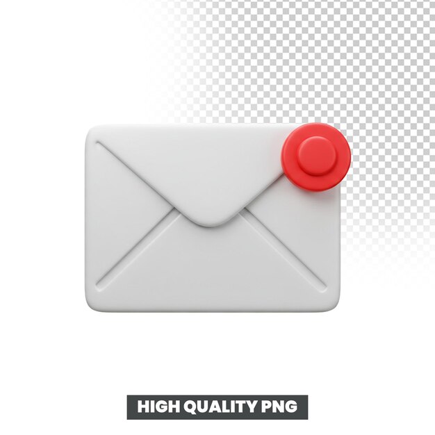 3d email envelope with notification icon