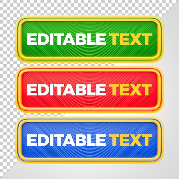 3d frames with editable texts for composition