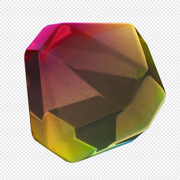 3d geometric glass gradient color