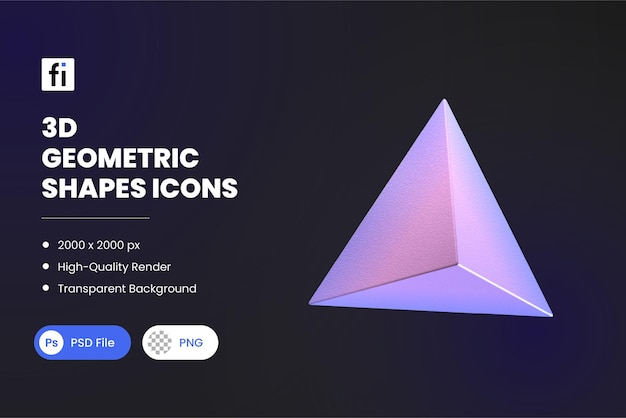 3D Geometric Shapes Illustrations Tetrahedron