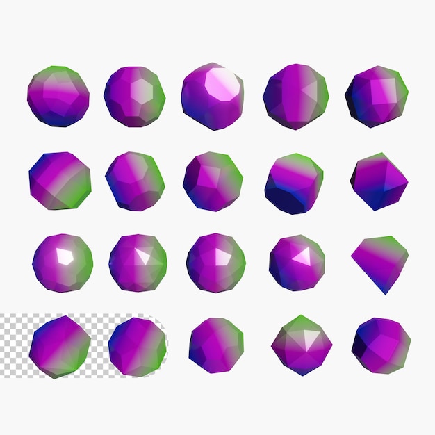3d geometric shapes psd premium