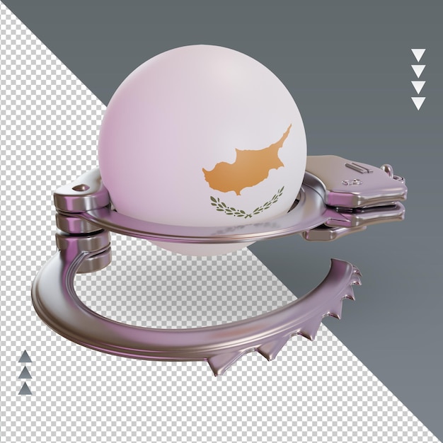 3d handcuff cyprus flag rendering left view