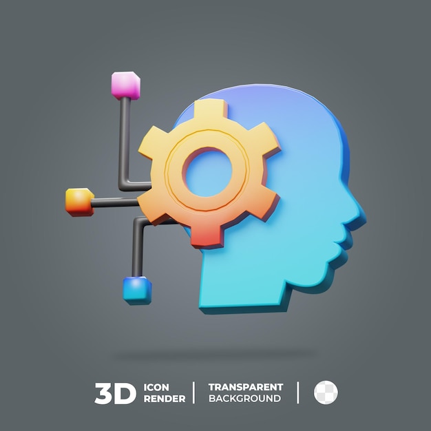 3d head Icon connection