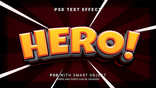 3d hero text effect