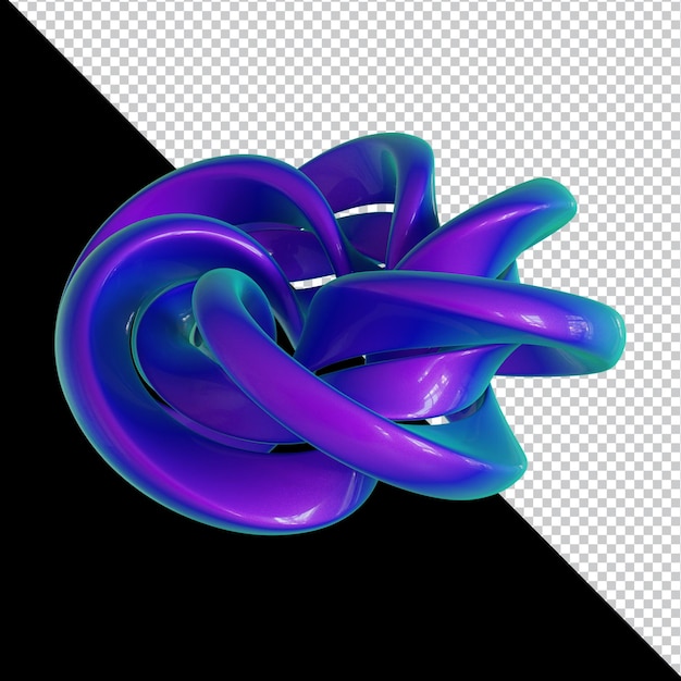 3d holographic geometric shape colorful material design isolated