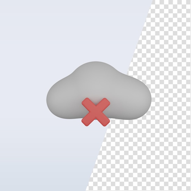 3d icon cancel cloud