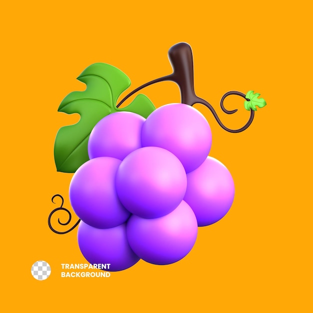 3D Icon Grape Bunch