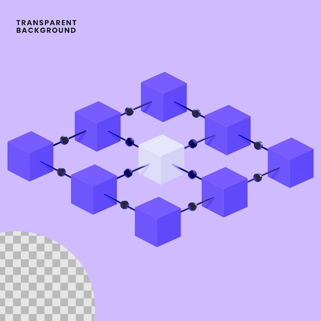 3d icon illustration cryptocurrency blockchain technology
