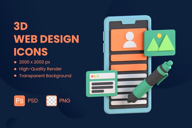 3D Icon Illustration UI Design