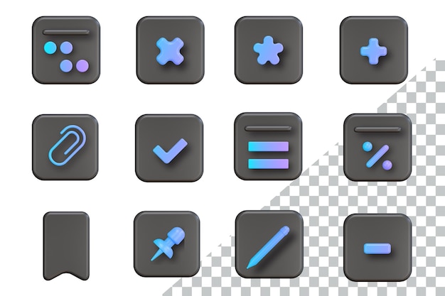 3d icon Interficon 3D Interface Icons design illustration