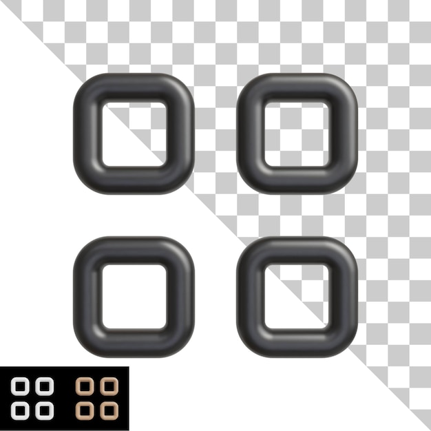 3D icon menu with variation