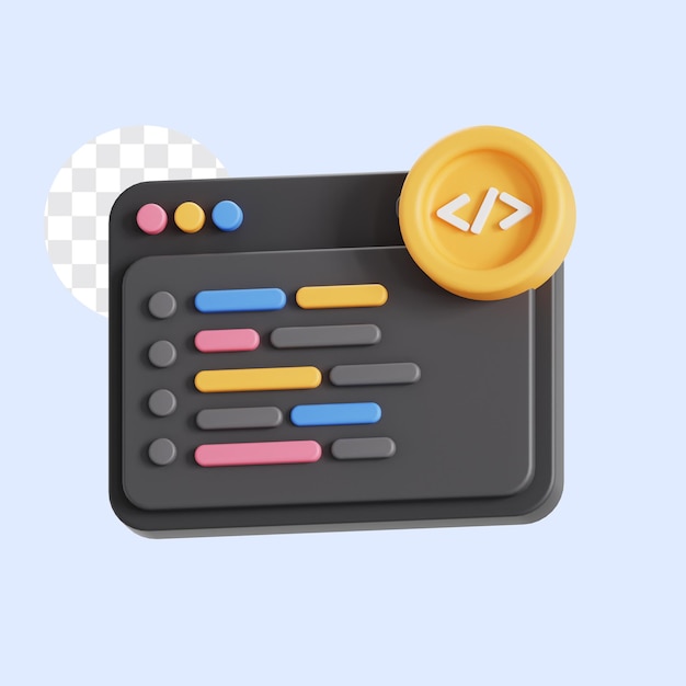 3D icon of code language