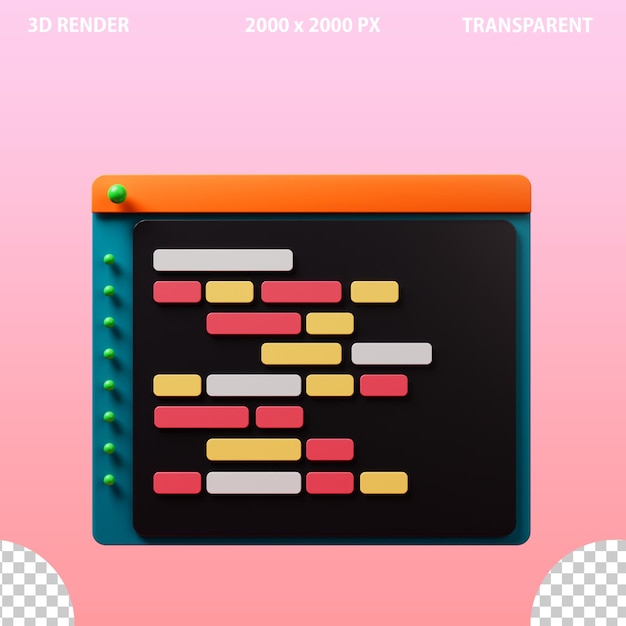 3d icon of coding tag for website