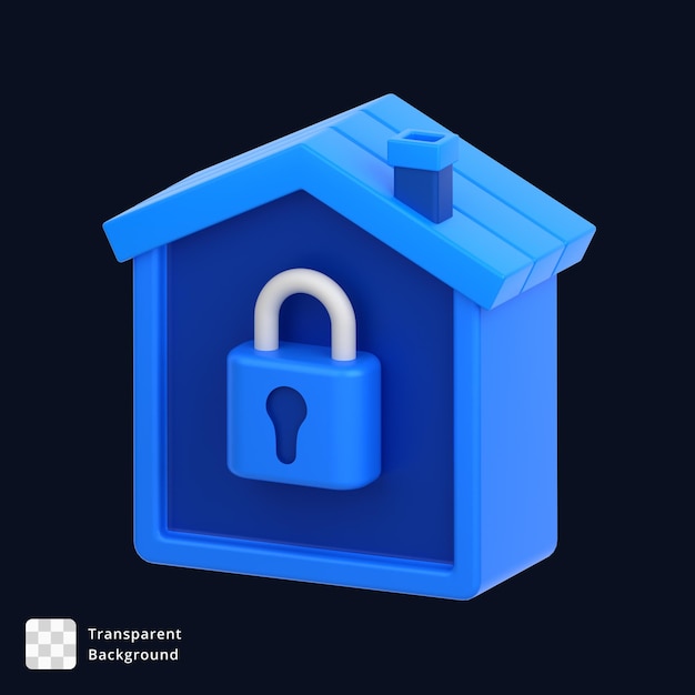 3D icon of secure house