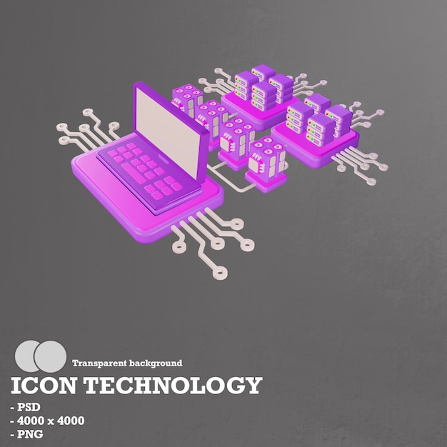 3d icon technology blockchain and artificial intelligence