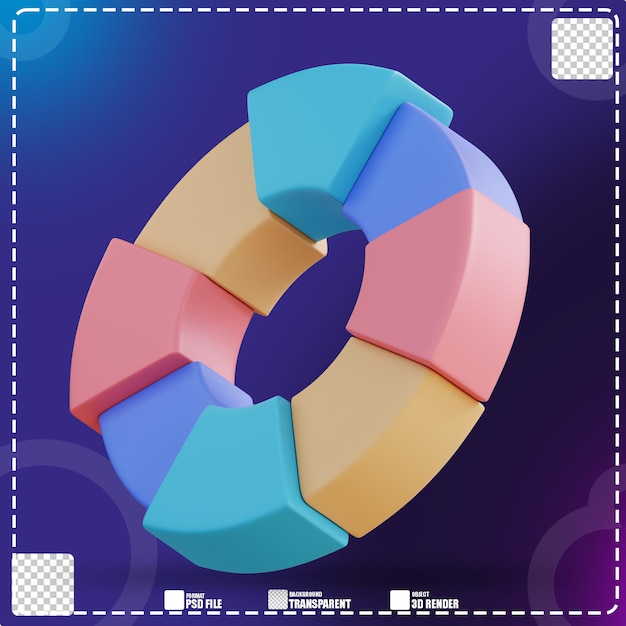 3D illustration circle color palette 3